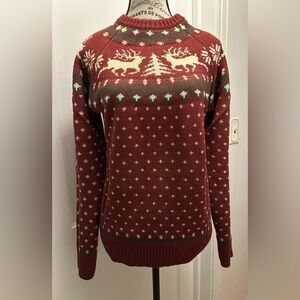 Kiel James Patrick Cozy Cabin Reindeer Christmas Women’s sweater